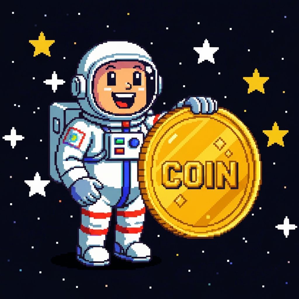 Pixel astronaut with $COIN